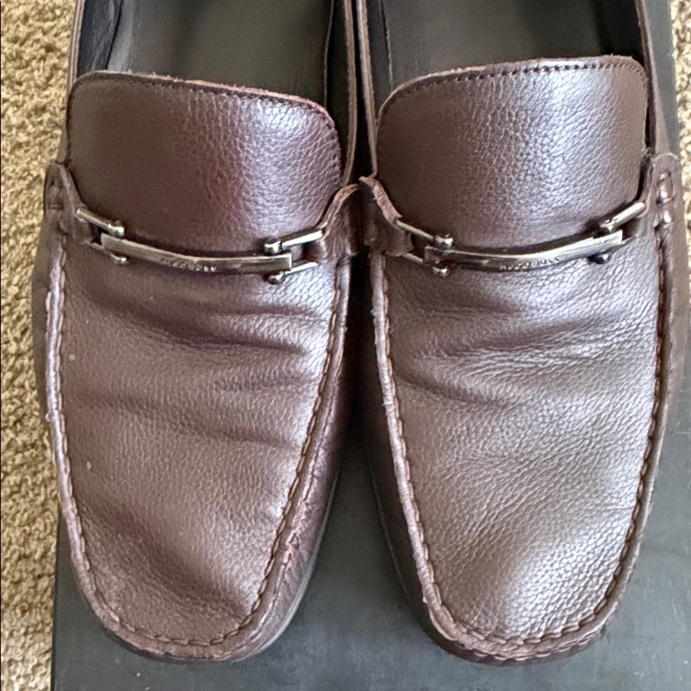 Boss Men's Dark Brown Leather Slip-On Loafers - Picture 5 of 6